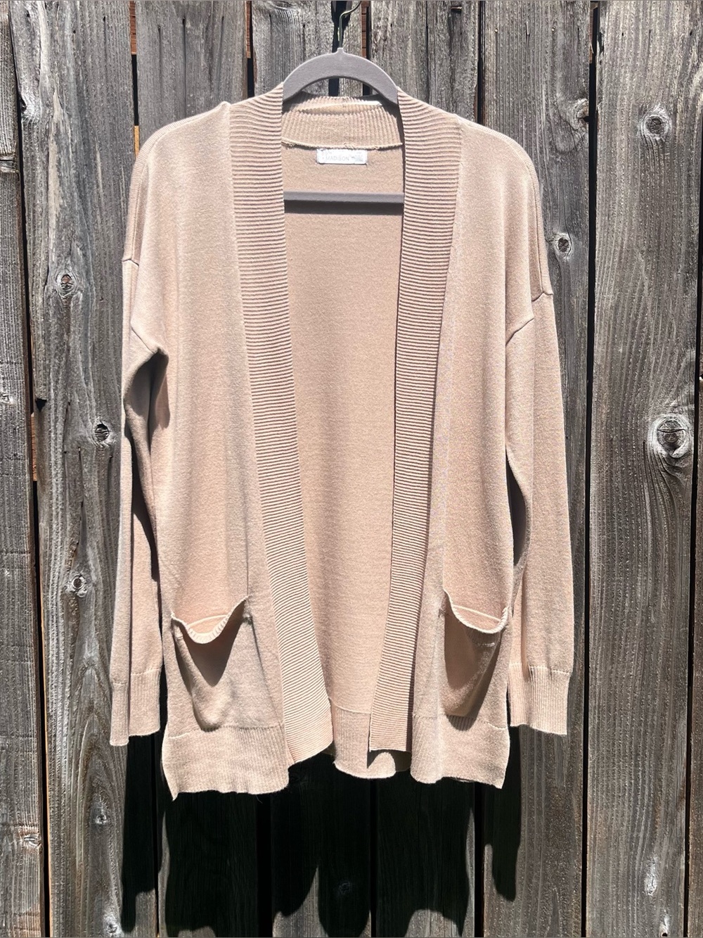 89th + Madison cashew open cardigan sweater size medium
